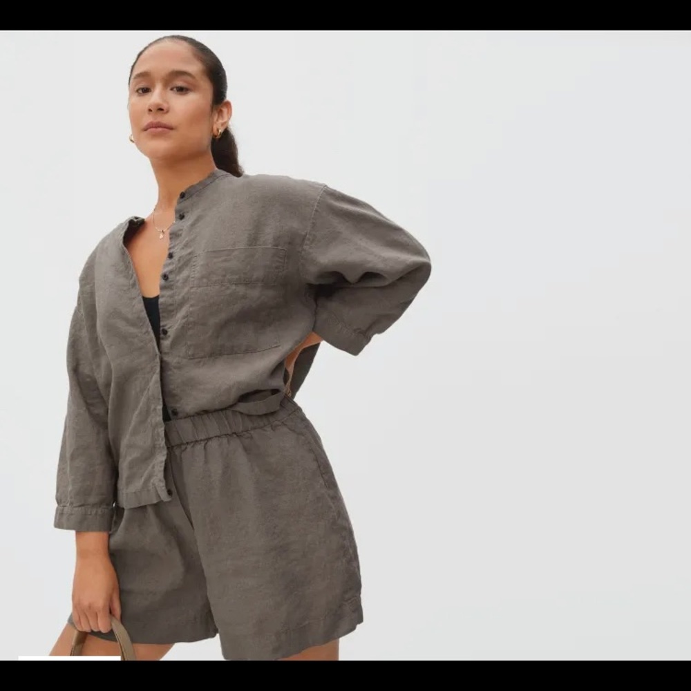 Everlane linen shirt grey